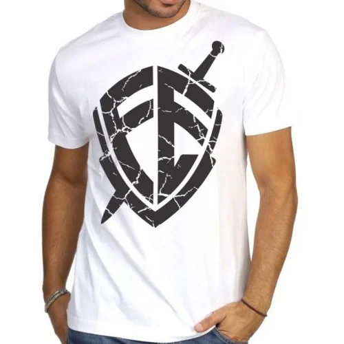 Camiseta Católica Escudo da Fé branca